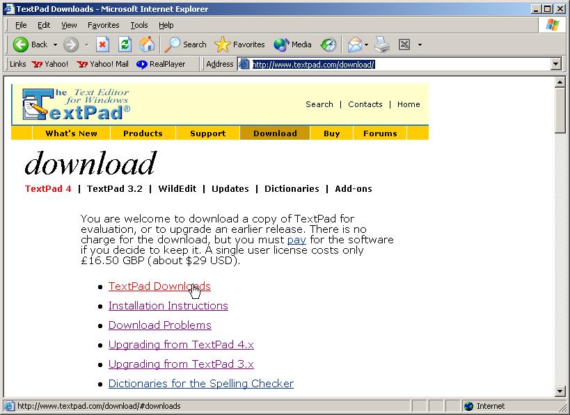 2. Select English only and one of the two HTTP sites, as shown below: